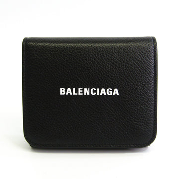 Balenciaga Cash 593808 Unisex Leather Wallet (tri-fold) Black