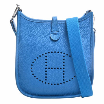 HERMES Taurillon Clemence Evelyn TPM Shoulder Bag Blue Ladies