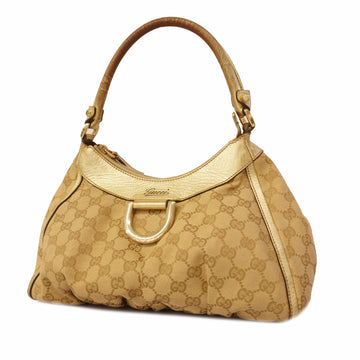 Gucci 190525 Women's GG Canvas Handbag Beige,Gold
