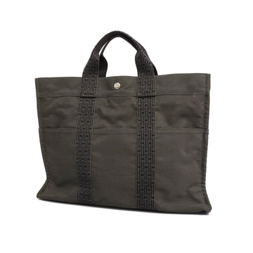 HERMESAuth  Her Line Yale Line MM Women's Canvas Tote Bag Black