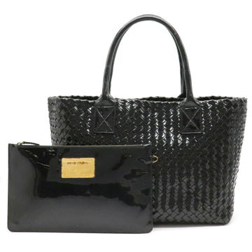 Bottega Veneta intrecciato cover PM tote bag handbag enamel black limited 500 pieces 141498