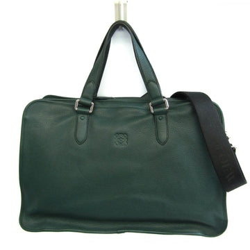 LOEWE Women,Men Leather Briefcase,Shoulder Bag Dark Green