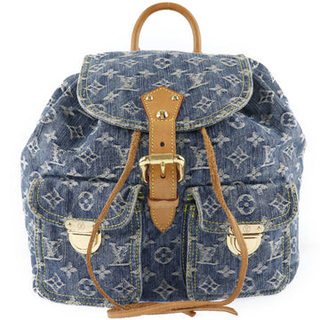 LOUIS VUITTON Sac Add GM M95056 Monogram Denim Blue CA0076 Women's Backpack Daypack