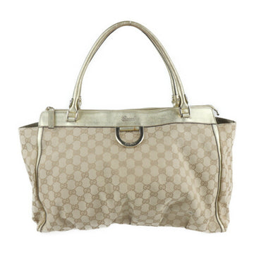 GUCCI tote bag 190248 GG canvas leather gold shoulder