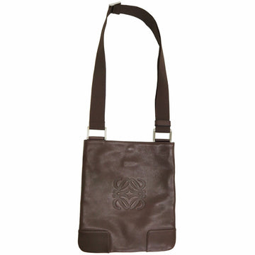 Loewe Gate Pocket Women's Shoulder Bag 113.54iz42 Leather Brown x Light Blue