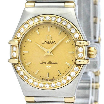 OMEGAPolished  Constellation Diamond 18K Gold Steel Watch 1367.10 BF562888