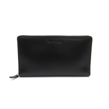 BALENCIAGA Round long wallet Black leather 66404123VMY1081