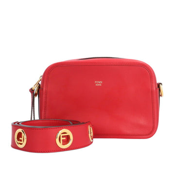 FENDI Shoulder Bag Leather 8BT287-A37I-198-0397 Red Women's