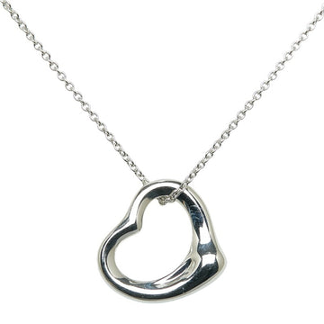 TIFFANY Open Heart Pendant Necklace Pt950 Platinum Women's &Co.