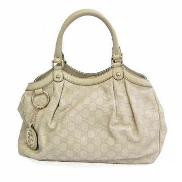 GUCCIssima Sookie 211944 Women's Leather Handbag Off-white