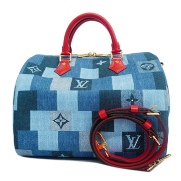 Louis Vuitton Monogram Denim Pochette Pratt M95007 Clutch Bag Blue 0112 Louis Vuitton