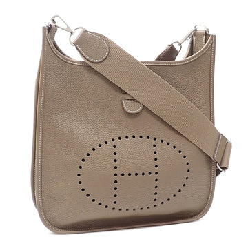 HERMES Evelyn 3 PM Shoulder Bag Women's Etoupe Taurillon Clemence