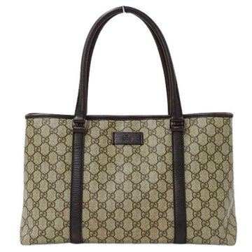 GUCCI Women's Tote Bag Shoulder GG Supreme Brown Beige 114595