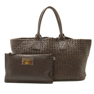 BOTTEGA VENETA Intrecciato Cover MM Tote Bag Leather Brown 500 Limited Edition 115664