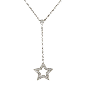 TIFFANY Star Single Drop Necklace Pt950 Platinum Diamond Ladies &Co.