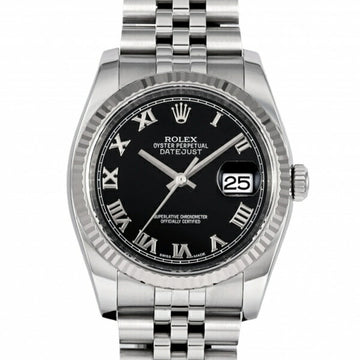 ROLEX Datejust 36 116234 Black/Roman Dial Watch Men's