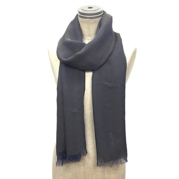 HERMES Margiela Period Stole Shawl Reversible Silk Blue Purple Gray Chiffon Men's Women's