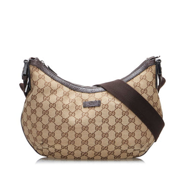 Gucci GG Canvas Shoulder Bag 181092 Brown Leather Ladies GUCCI