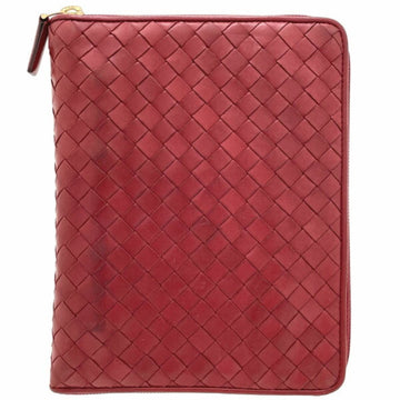 BOTTEGA VENETA Notebook Cover Intrecciato Agenda Lambskin Red  Mesh Leather Address Book Notepad 6 Hole Type