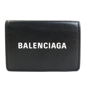 BALENCIAGA tri-fold wallet leather black unisex