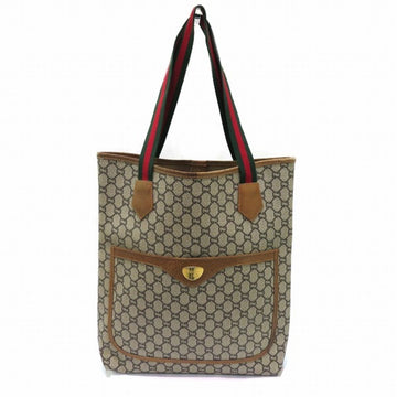 GUCCI Sherry Line GG Plus Brown Bag Tote Ladies