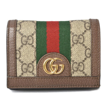 GUCCI Folio  Folding Wallet Beige Brown 523155 96IWG 8745 Ophidia GG Supreme