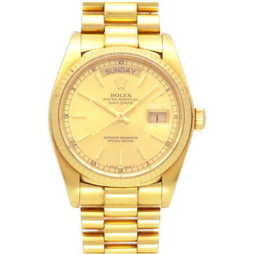 Rolex Day Date 18038 K18YG Gold Automatic Winding Watch Yellow Dial