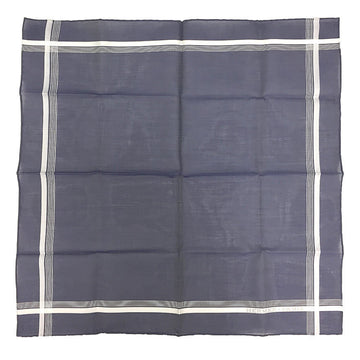 HERMES Handkerchief Jacquard H Passant Cotton Carre Blue Unisex Pocket Square Neckerchief 100%