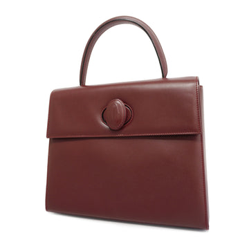 CARTIER[3zb2448] Auth  handbag must leather Bordeaux gold metal
