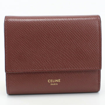 CELINE Small Trifold Wallet Leather Ladies