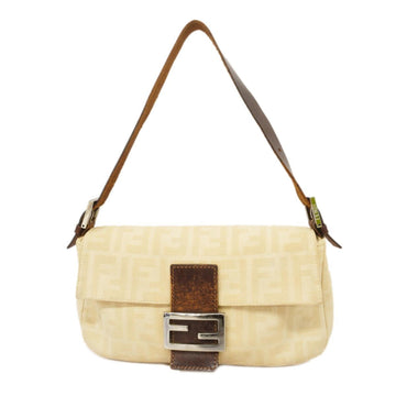 FENDI Handbag Zucca Mamma Bucket Canvas Beige Silver Hardware Ladies