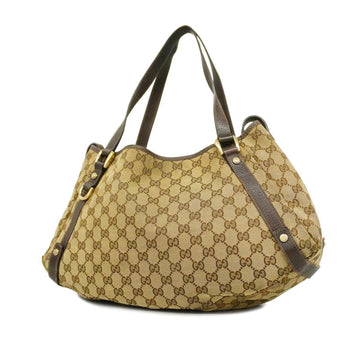 GUCCI tote bag GG canvas 130736 brown beige gold hardware ladies