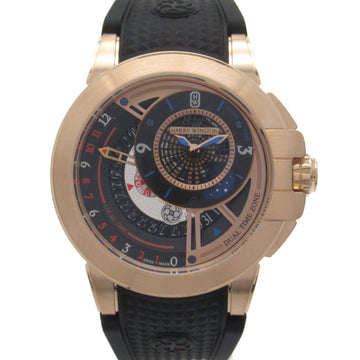 HARRY WINSTON Ocean Dual Time Wrist Watch Wrist Watch OCEAT44RR011 Mechanical Automatic Black K18PG[Rose Gold] Rub OCEAT44RR011