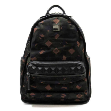 MCM rucksack backpack khaki nylon leather --h26305e