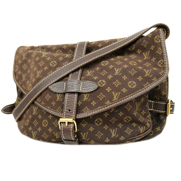 LOUIS VUITTONAuth  Monogram Mini Lin Saumur M95227 Women's Shoulder Bag Ebene