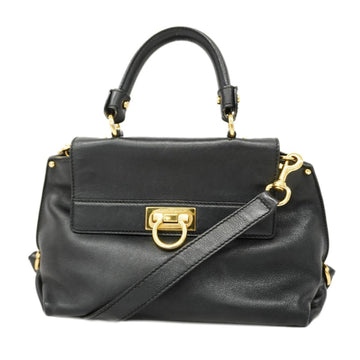 SALVATORE FERRAGAMO Handbag Gancini Leather Black Ladies