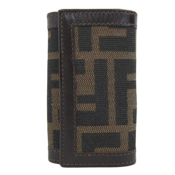 FENDI Canvas Zucca Pattern 6 Row Key Case - Brown