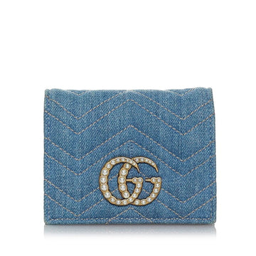 Gucci GG Marmont Wallet 466492 Blue Ladies GUCCI