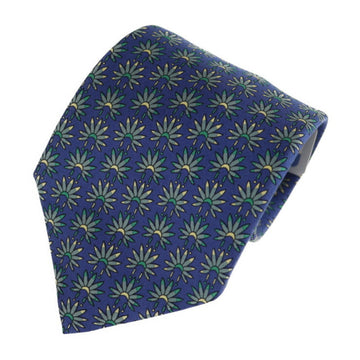 HERMES tie 7398 PA silk blue whole pattern men's apparel accessory