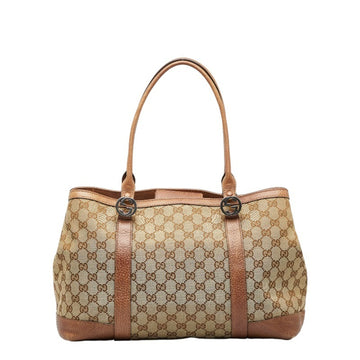 GUCCI Miss GG Handbag Tote Bag 353122 Beige Brown Canvas Leather Ladies