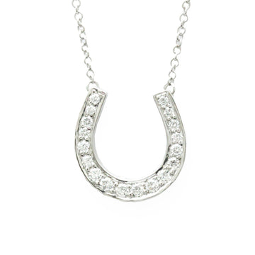 TIFFANY Horseshoe Diamond Necklace White Gold [18K] Diamond Men,Women Fashion Pendant Necklace [Silver]
