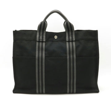 HERMES Four Tote MM Bag Handbag Canvas Black Gray