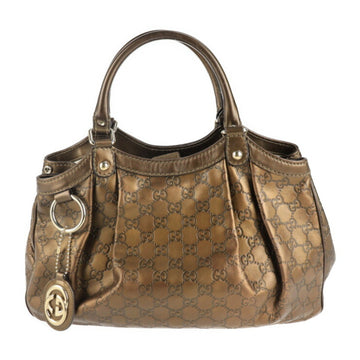GUCCI Suki Shima Handbag 211944 Leather Bronze Tote Bag