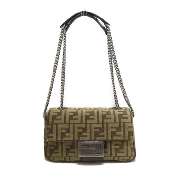 FENDI Mamma Bucket ChainShoulder Bag Brown Calfskin [cowhide] cotton 8BR793ALG7