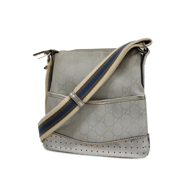 GUCCIAuth  147671 Women's GG Canvas Shoulder Bag Silver