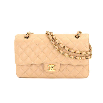 CHANEL Matelasse 25 Chain Shoulder Bag Caviar Skin Leather Beige A01112 Gold Hardware Here Mark