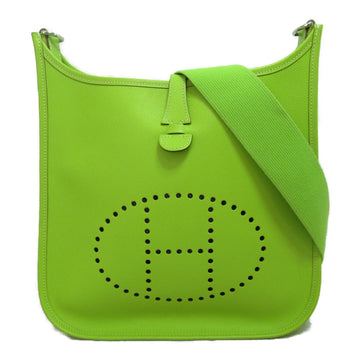 HERMES Evelyn PM Shoulder Bag Green Kiwi Epsom leather