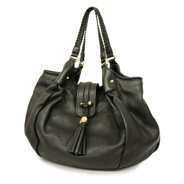 GUCCIAuth  Marrakech 257029 Women's Leather Shoulder Bag Black