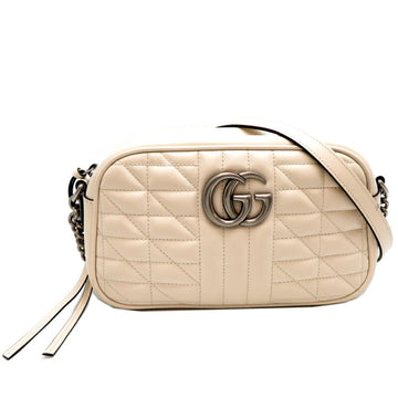 GUCCI GG Marmont Women's Shoulder Bag 447632 Leather White