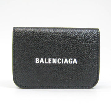 BALENCIAGA CASH MINI WALLET 593813 Women,Men Leather Wallet [tri-fold] Black,White